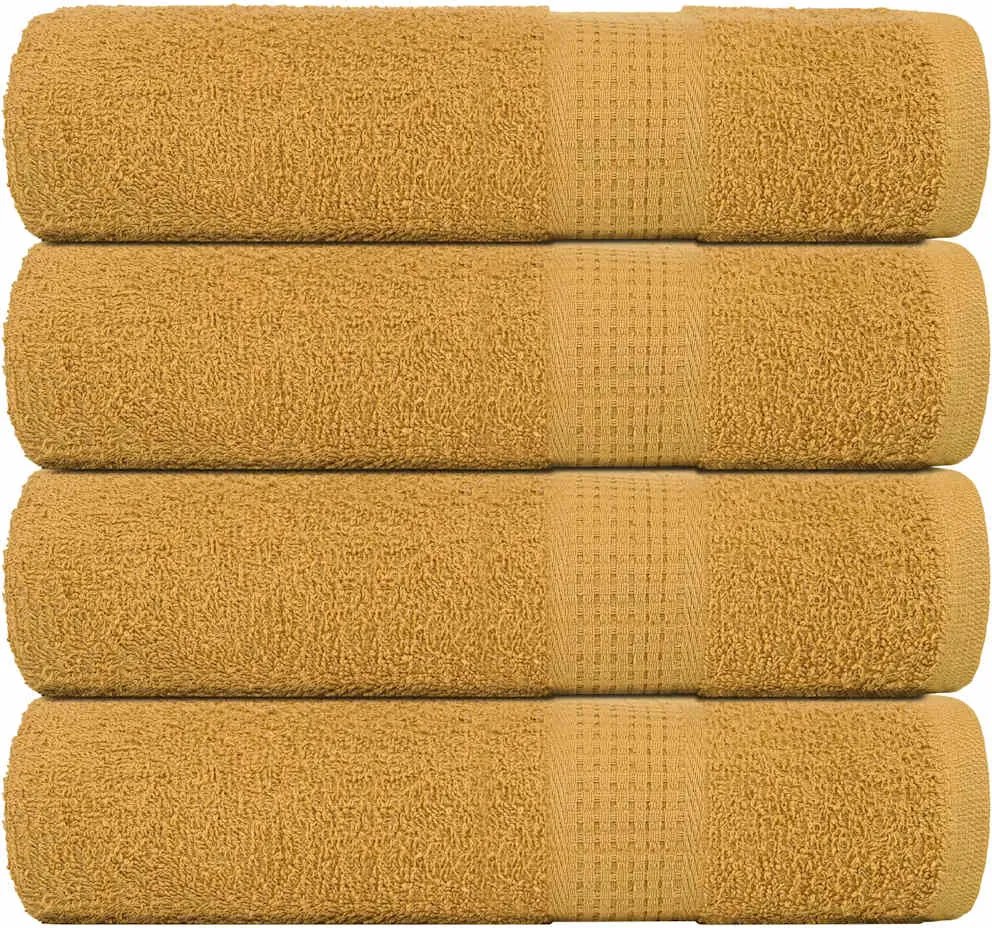 vidaXL Prosoape de mâini, FROGN, 4 buc., aurii, 50x100 cm, 360 g/m²