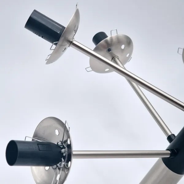 Lustră pe tijă ROLLO 8xE14/5W/230V crom mat/fumuriu