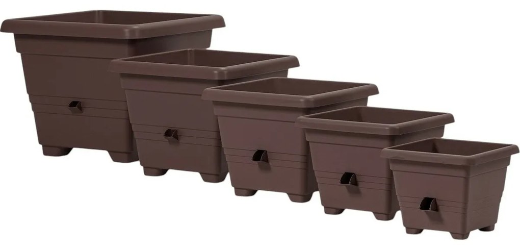 Jardinieră cu auto-irigare Plastia Bergamot35 x 35 cm, maro, 35 x 35 cm