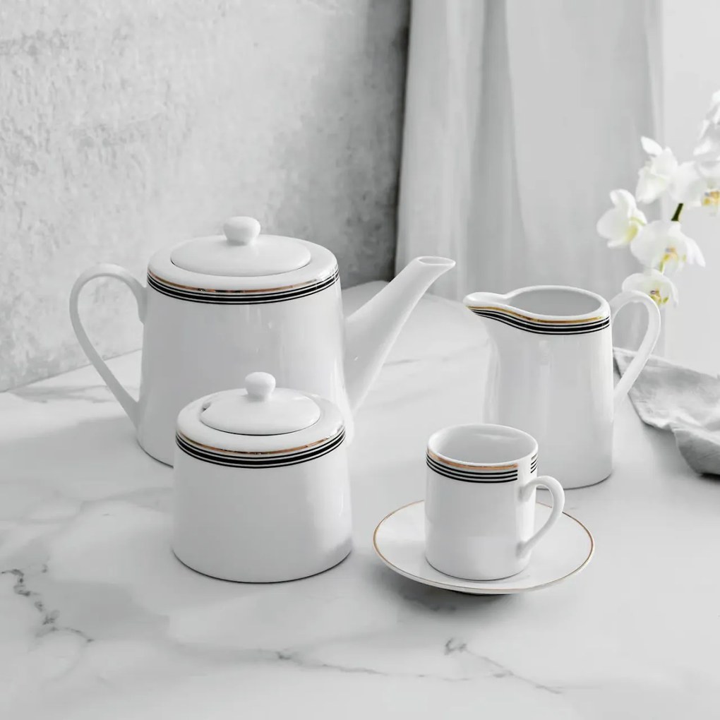Zaharnita cu capac portelan 300ml, Art Deco