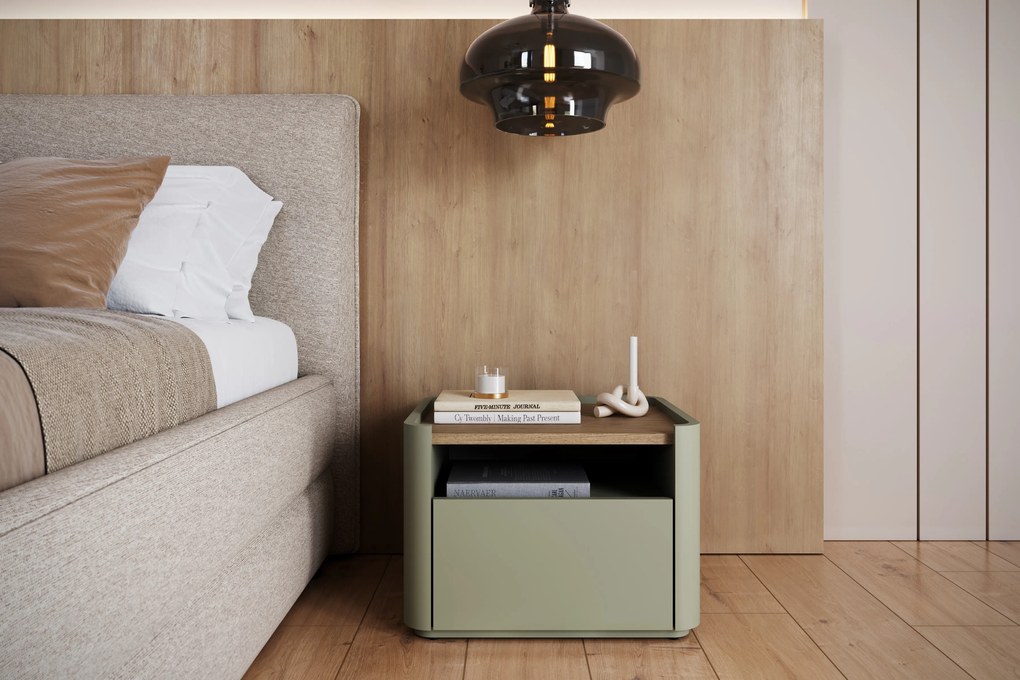 Noptieră Elivo 50 cm cu sertar - eucalipt / stejar baltic dune