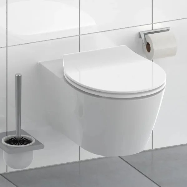 Capac WC SLIM WHITE, cu închidere SoftClose, din duroplast - Schütte 82700