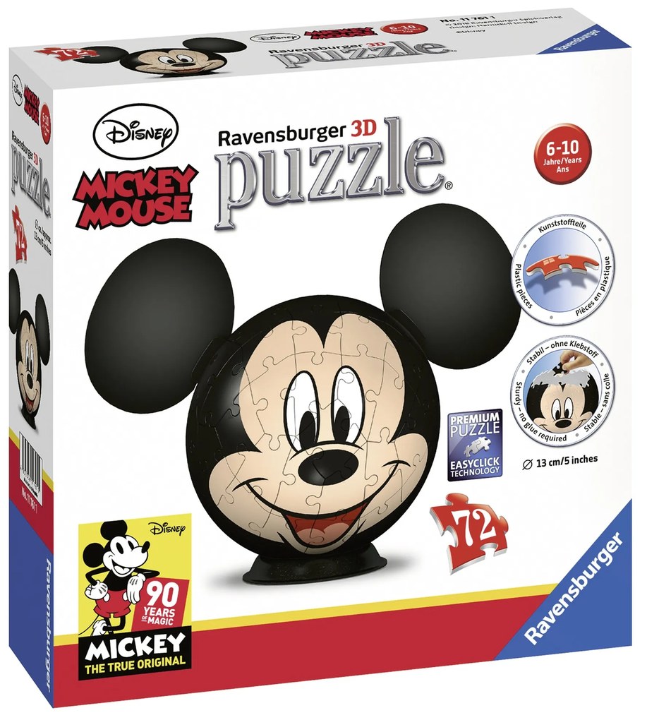 PUZZLE 3D MICKEY MOUSE, 72 PIESE - RAVENSBURGER (RVS3D11761)