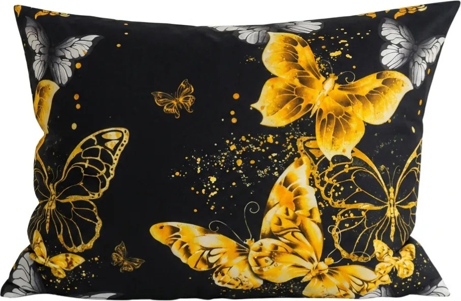 Fata de perna din microfibra GOLD BUTTERFLY 70x90 cm, negru