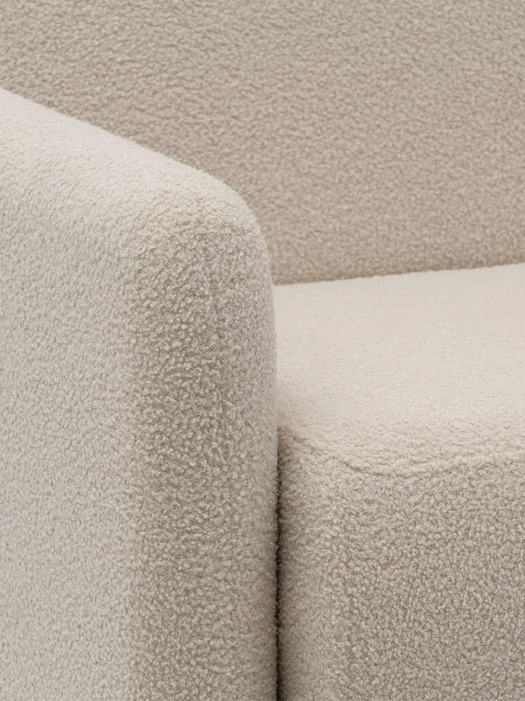 Canapea extensibilă Nido 3 locuri 140 cm cu ladă de depozitare - boucle bej deschis Quelle 03