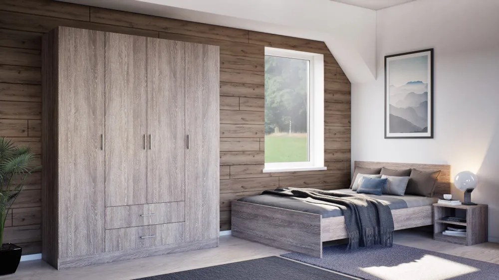 Noptieră Miami deschisă 40x40 cm stejar York-stejar York