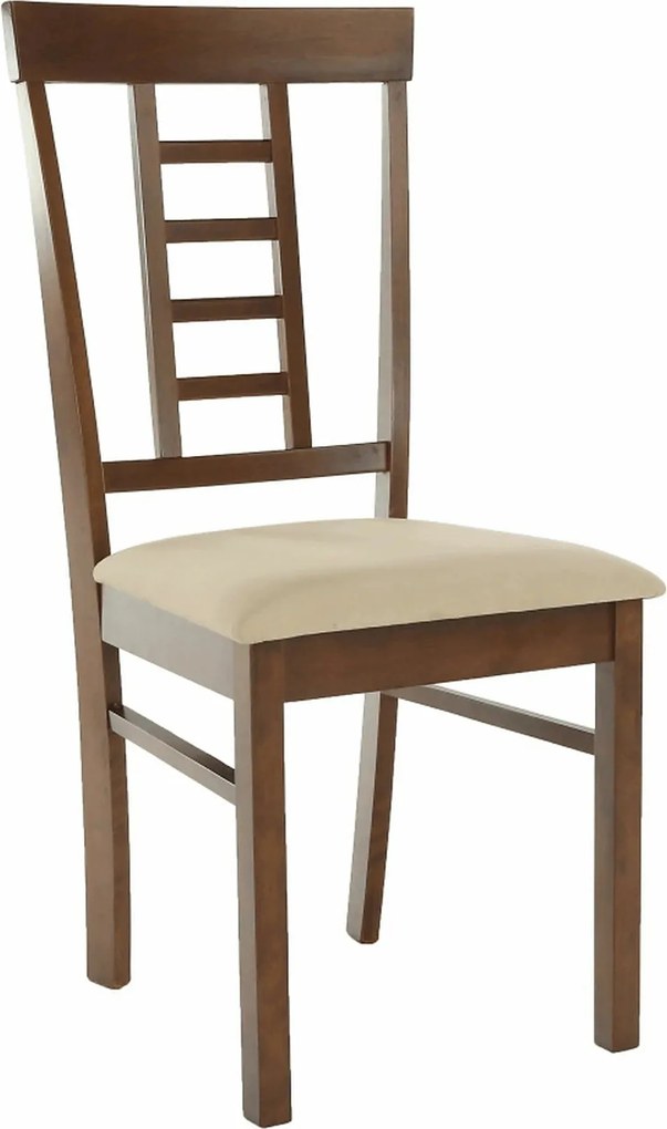 Scaun OLEG NEW, bej/nuc, tesatura/lemn, 45x48x95 cm