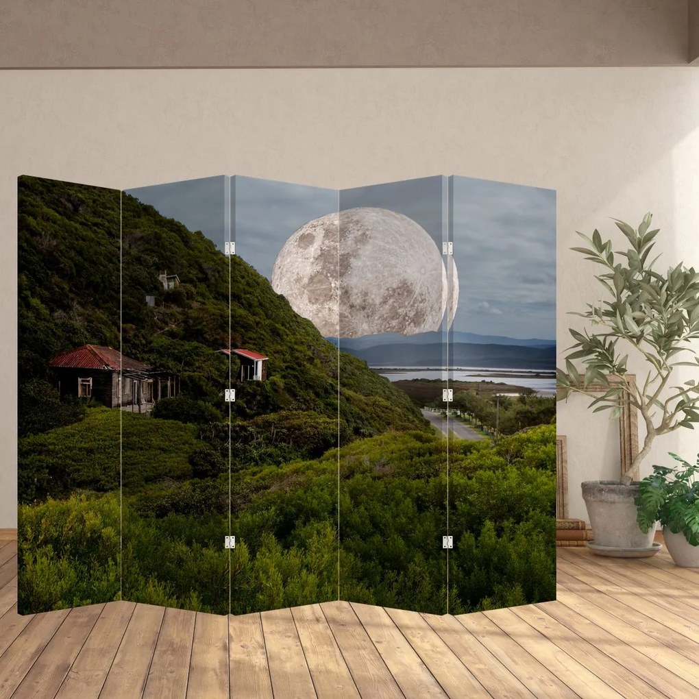 Paravan - Peisaj cu luna (210x170 cm)