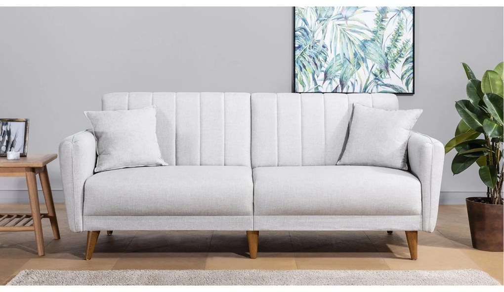 Canapea extensibilă cu 3 locuri Aqua-Cream Cremă