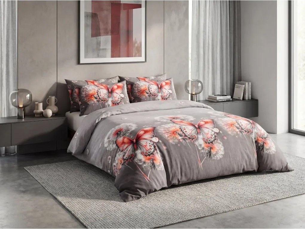 Lenjerie de pat din microfibra FLARISSE gri Dimensiune lenjerie de pat: 70 x 80 cm | 140 x 200 cm