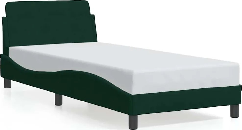vidaXL Cadru de pat, Dover, verde închis, 90x200 cm, catifea