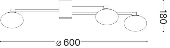 Lustră LED aplicată Ideal Lux HERMES 5xG9/3W/230V d. 60 cm alb