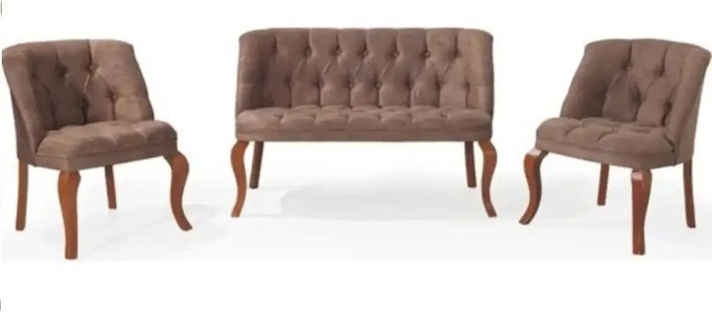 Set canapea 2 persoane cu 2 fotolii, Cafe Homs maro