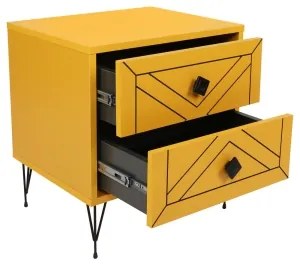 Noptieră LUNA 55x50 cm galbenă