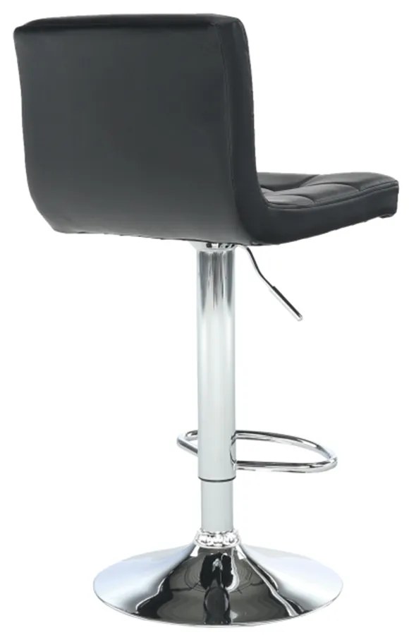 Scaun de bar, piele ecologică negru/crom, KANDY NEW