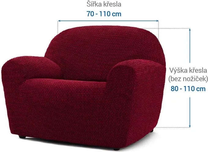Nueva Textura Huse care se întind foarte bine NIAGARA bordo fotoliu (l. 70 - 110 cm)