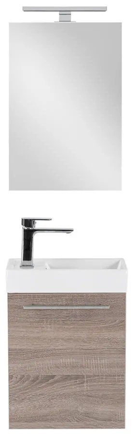 Mobilier de baie fantastic Melanie cu oglindă, culoare stejar York