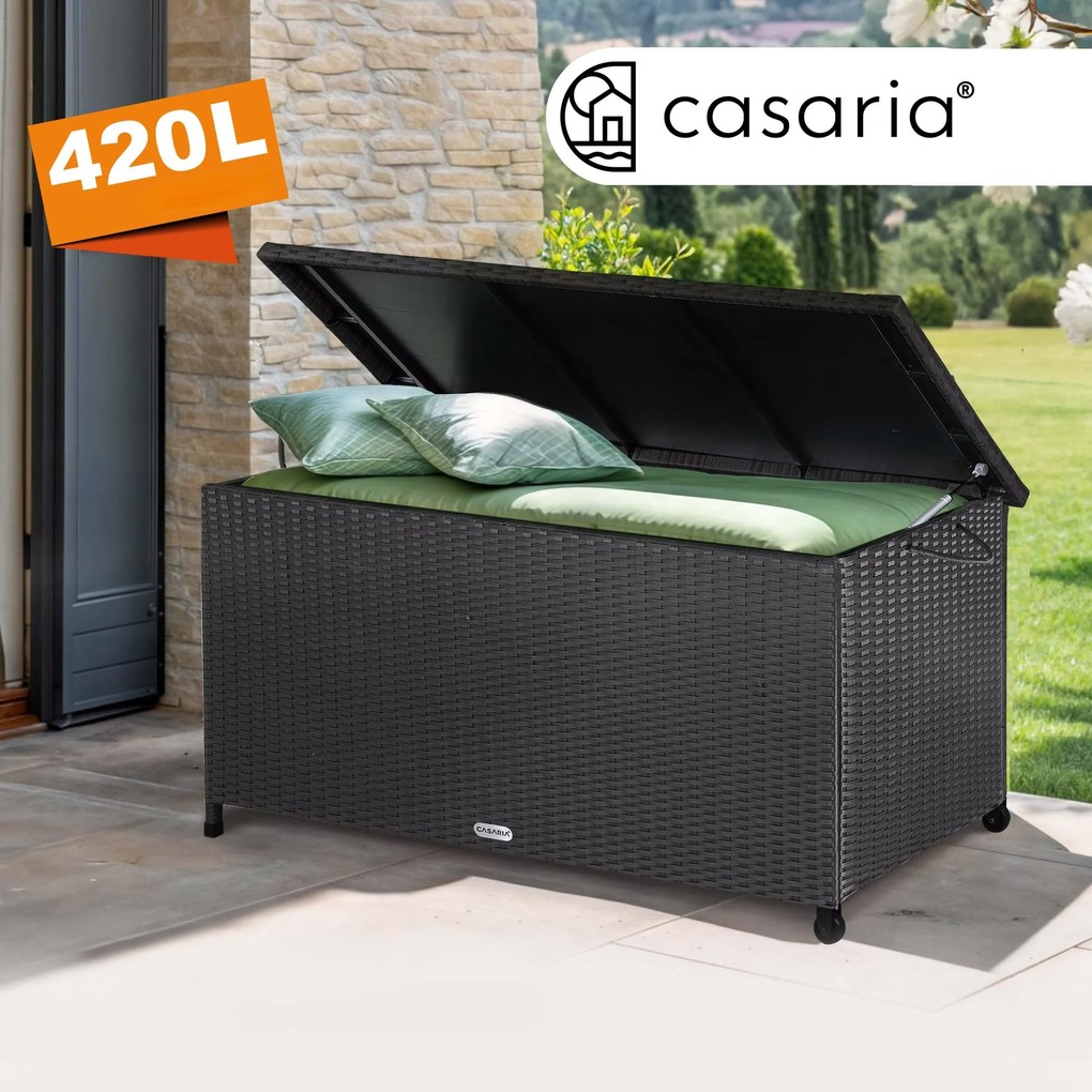Deuba Cutie depozitare 122cm x 56cm x 61cm - cu roti negre