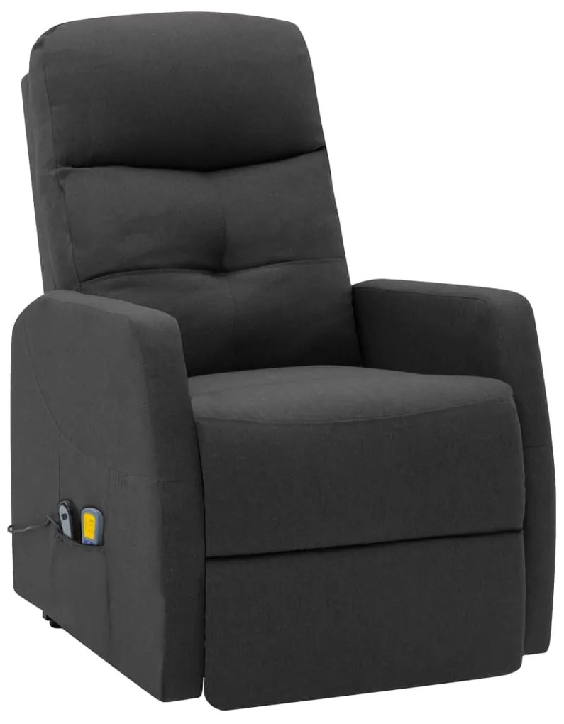 321343 vidaXL Fotoliu de masaj rabatabil vertical gri închis material textil