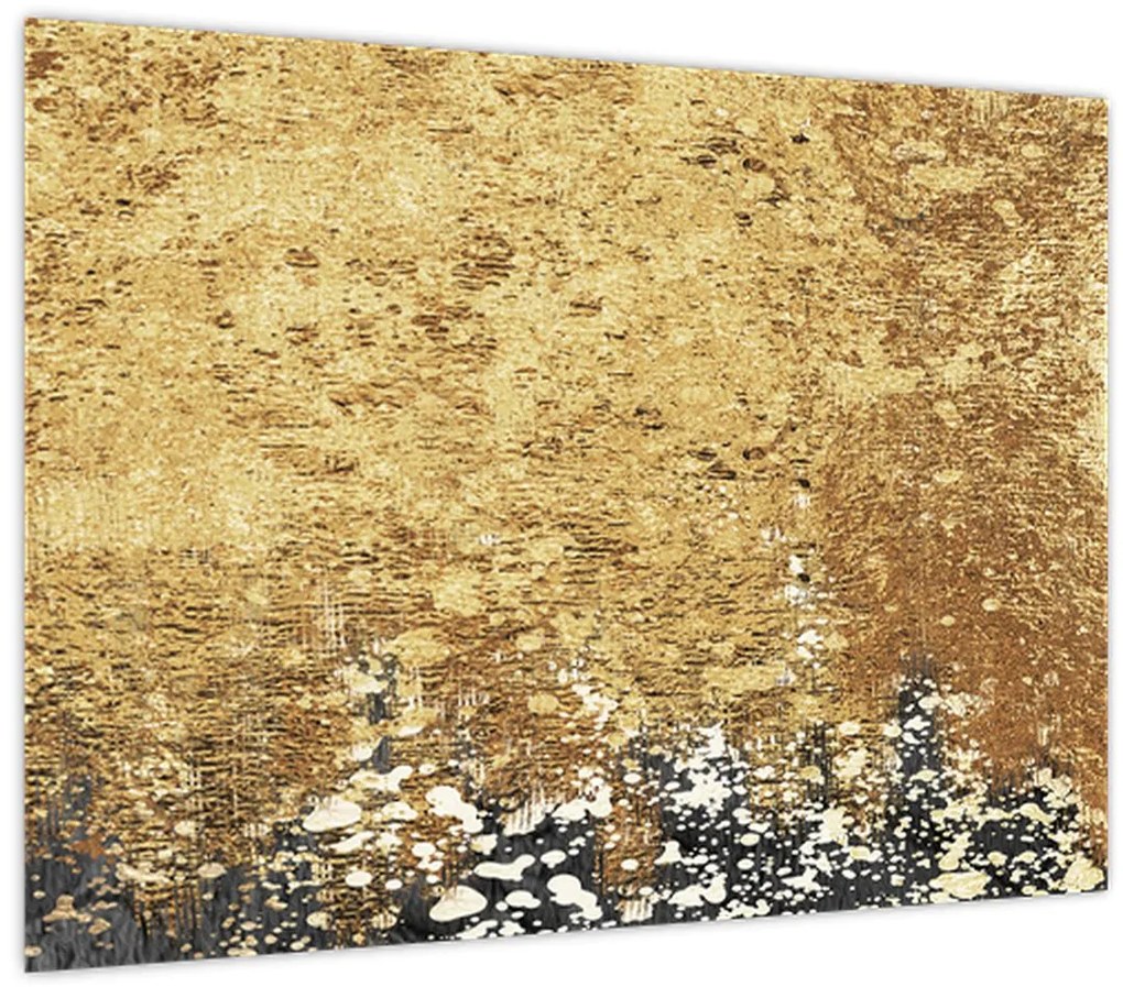 Tablou pe sticlă - Structura de aur N⁰3 (70x50 cm)