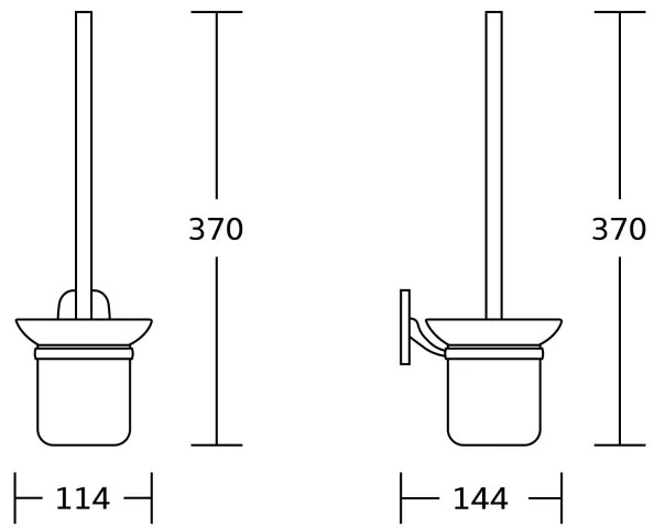 Perie de toaletă de perete RUMBA sticlă alburie/crom lucios