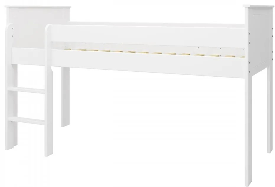 Pat înălțat Albrim 90 x 200 cm, alb mat