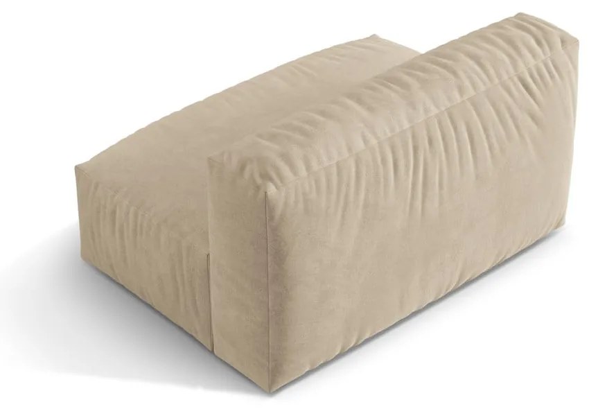 Modul pentru canapea modulară bej cu tapițerie din catifea (de mijloc) Martina – Micadoni