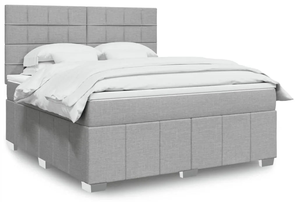 vidaXL Pat continental, gri deschis, 180x200 cm, material textil