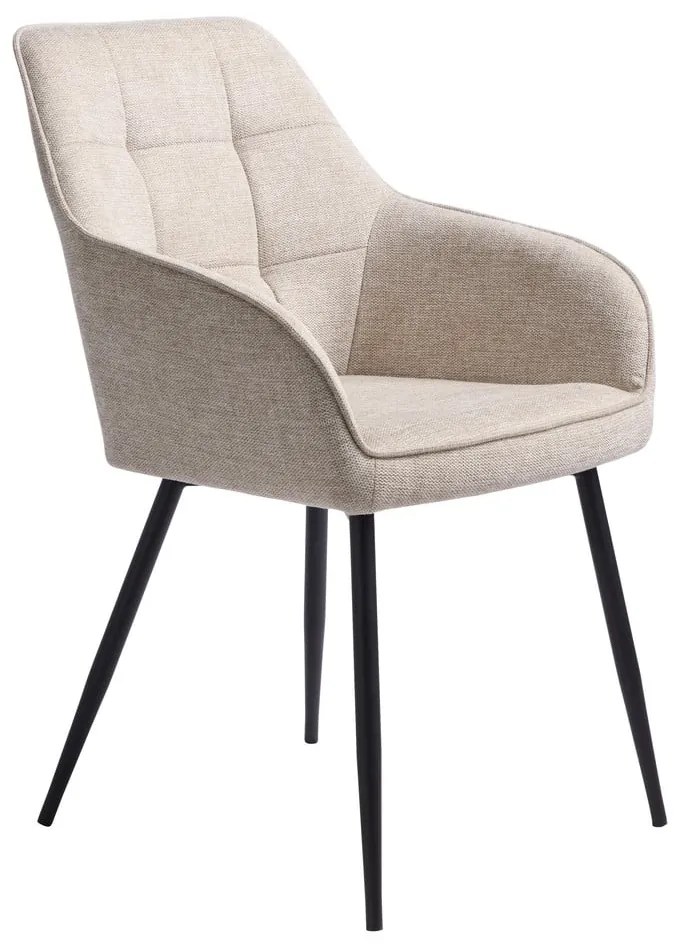 Scaun de sufragerie bej cu cotiere tapițat Nolan – Unique Furniture