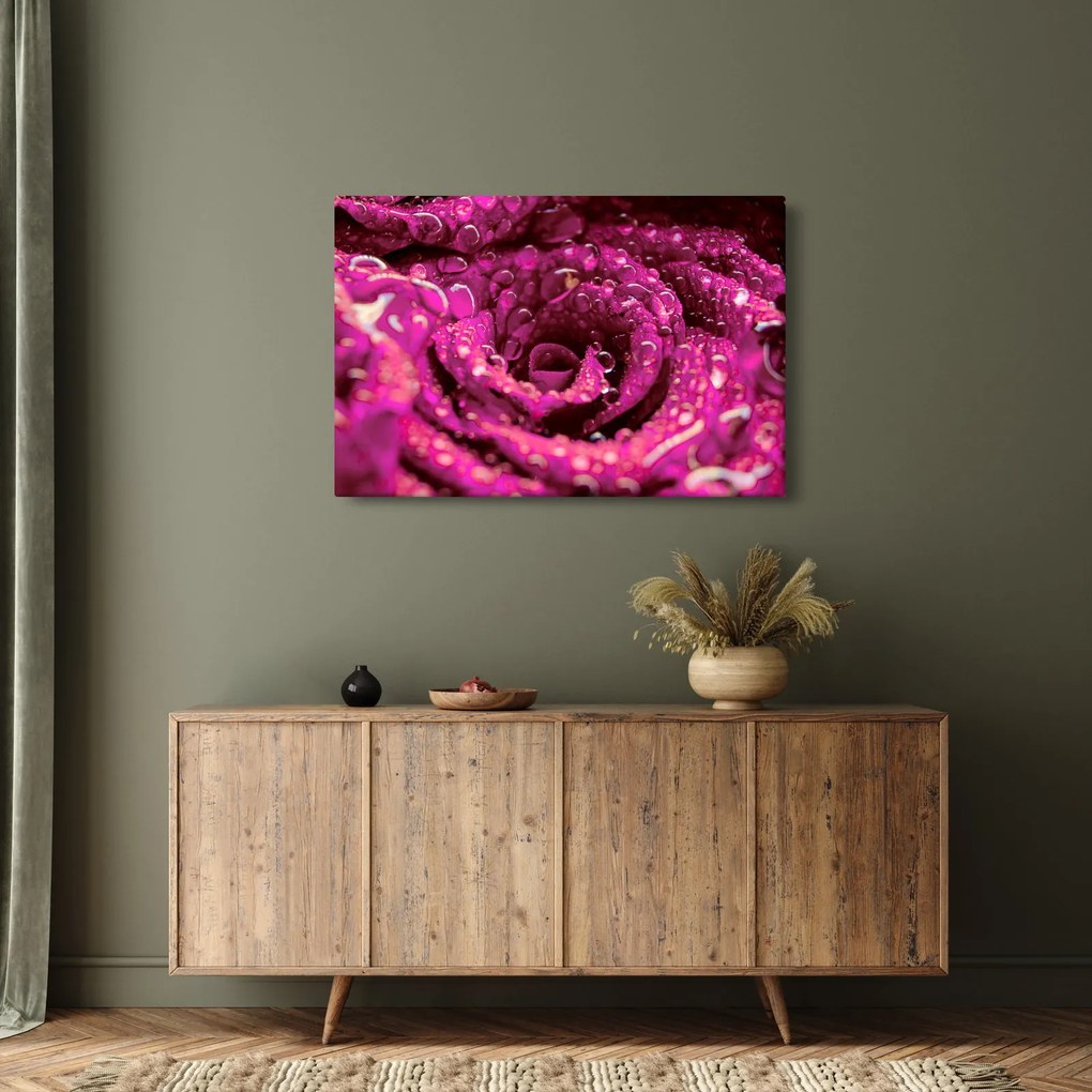 Tabloul cu floarea trandafirului roz (90x60 cm)