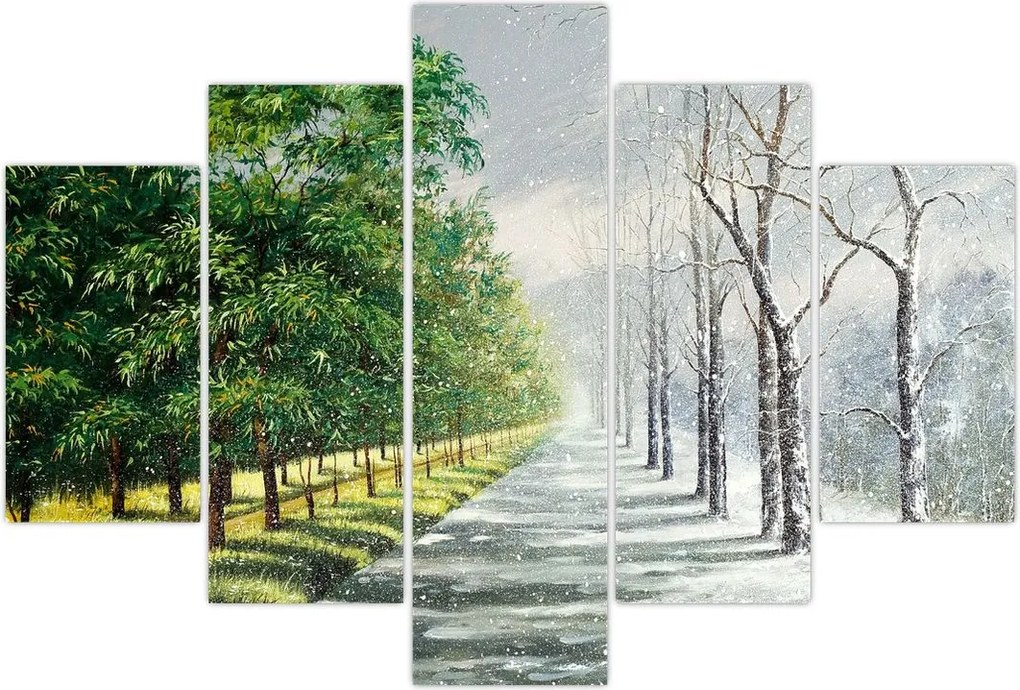 Tablou - Iarna versus vara (150x105 cm)