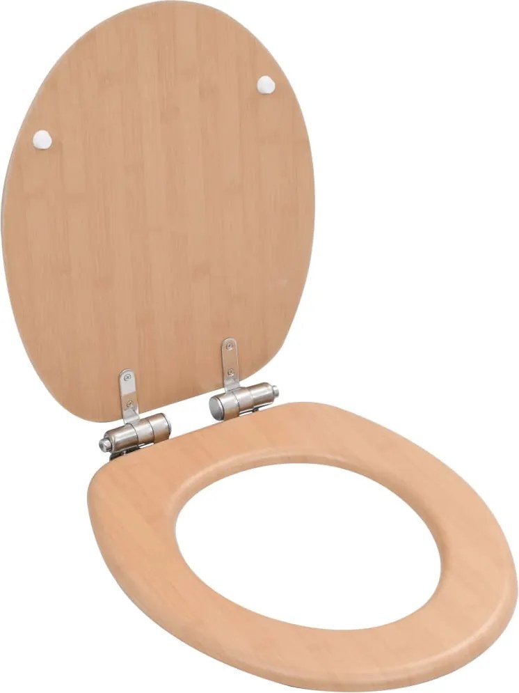 vidaXL Capac WC cu închidere silențioasă, MDF, design bambus