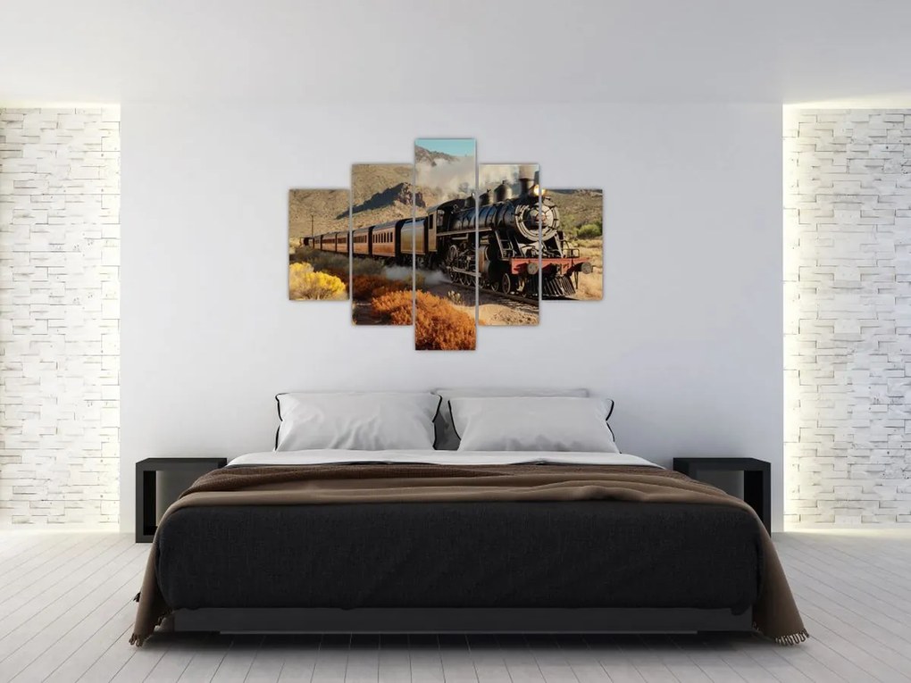 Tablou - Locomotivă cu aburi (150x105 cm)