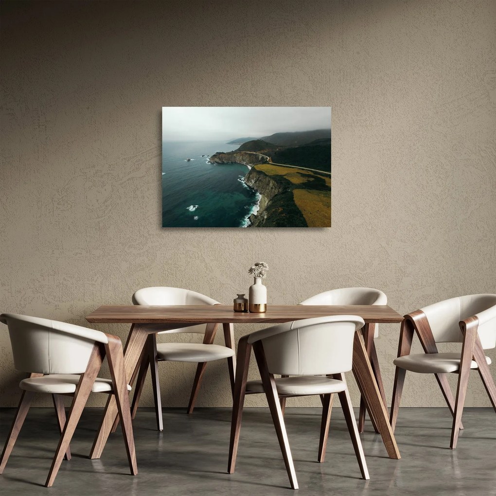 Tablou pe sticlă - Stânci în ocean (70x50 cm)