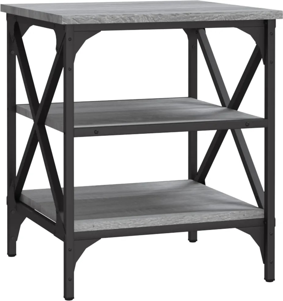 vidaXL Masă laterală, gri sonoma, 40x42x50 cm, lemn compozit