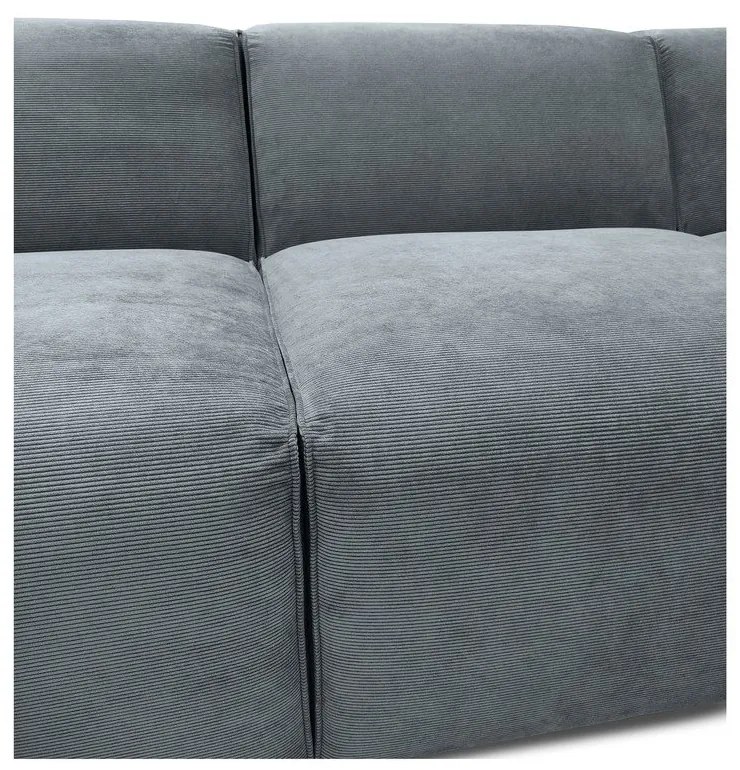 Colțar gri cu tapițerie din catifea reiată (cu colț pe partea dreaptă) Sting – Scandic