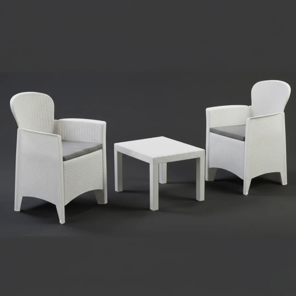 Set grădină AKITA, 3 piese, albă I.P.A.E-Progarden