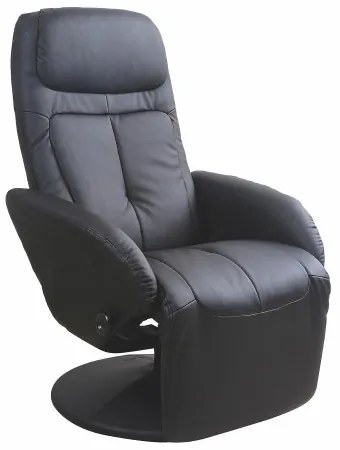 Fotoliu Recliner tapitat cu piele ecologica Optima Negru, l77xA80xH101 cm
