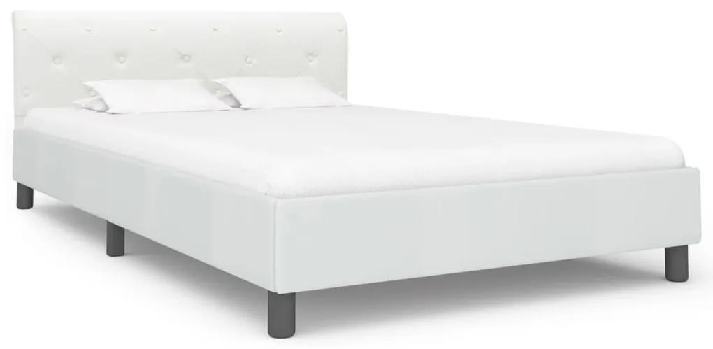 284872 vidaXL Cadru de pat, alb, 120 x 200 cm, piele ecologică