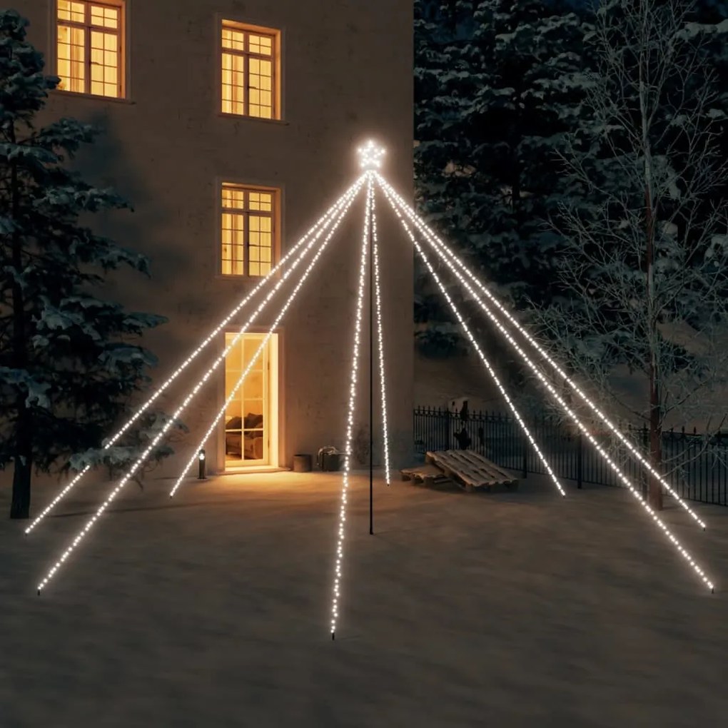 vidaXL Pom de Crăciun LED Interioară Exterior 800 LED-uri Alb Rece 5 m