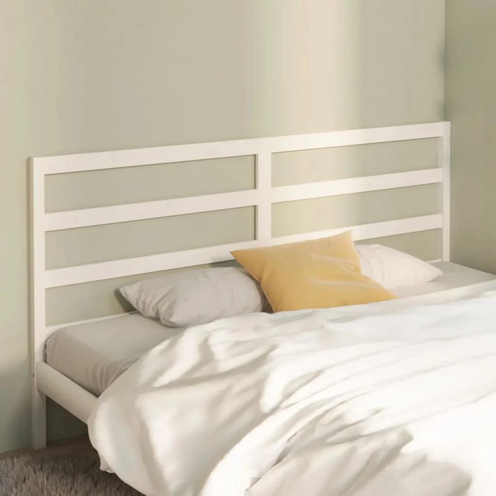 817661 vidaXL Tăblie de pat, alb, 206x4x100 cm, lemn masiv de pin