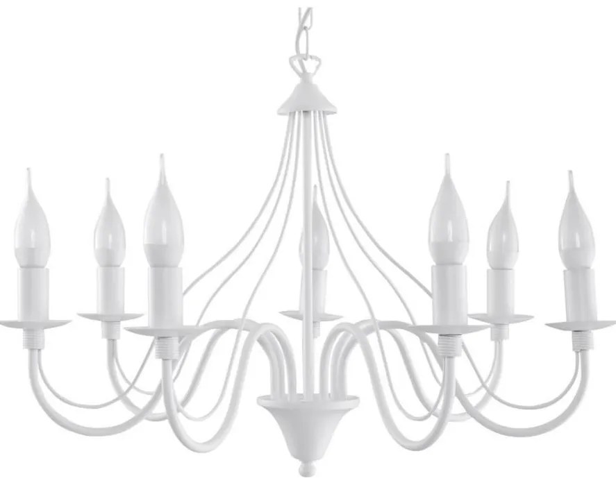 Lustră pe lanț MINERWA 7 7xE14/40W/230V alb