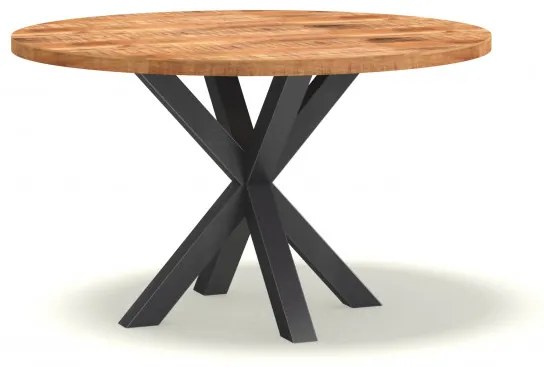 Masa rotunda cu blat din lemn de mango Basto 130x130x78 cm maro/negru