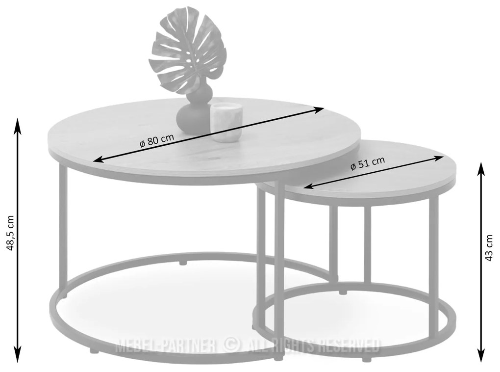 Măsuță de cafea Klara (beton + negru). Promo -10%. 1111624