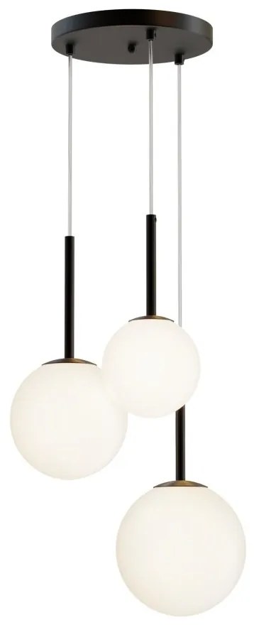 Lustra cu 3 pendule design modern Basic form negru