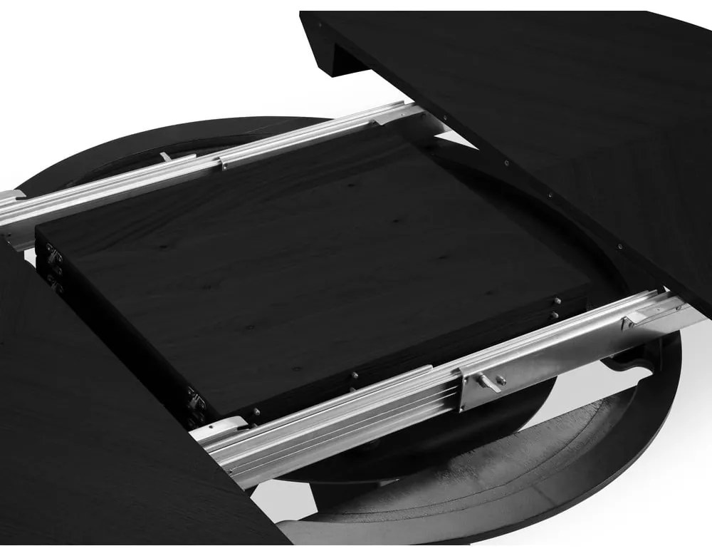 Masă de dining rotundă extensibilă cu blat negru cu blat suplimentar ø 120 cm Magnus – Windsor &amp; Co Sofas