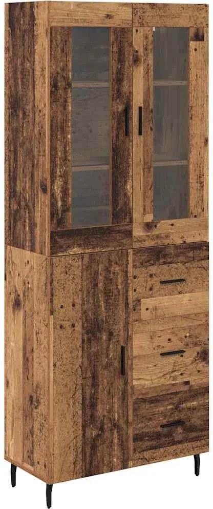 vidaXL Bufet cu sertar 2 pcs Lemn Vechi Lemn compozit