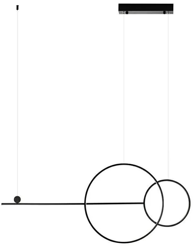 Lustra neagra inelara LED Range 120cm