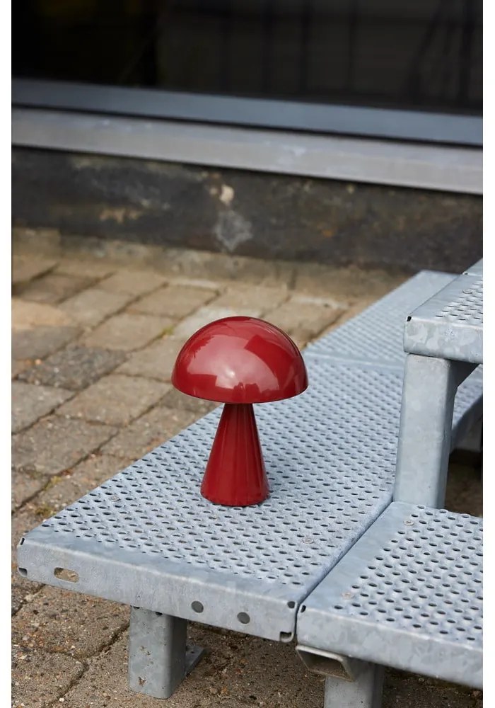 Veioză roșie LED cu intensitate reglabilă (înălțime 20 cm) Mush – Hübsch