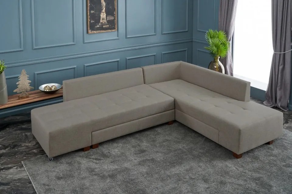 Coltar Extensibil Manama Corner Sofa Bed Right, Crem